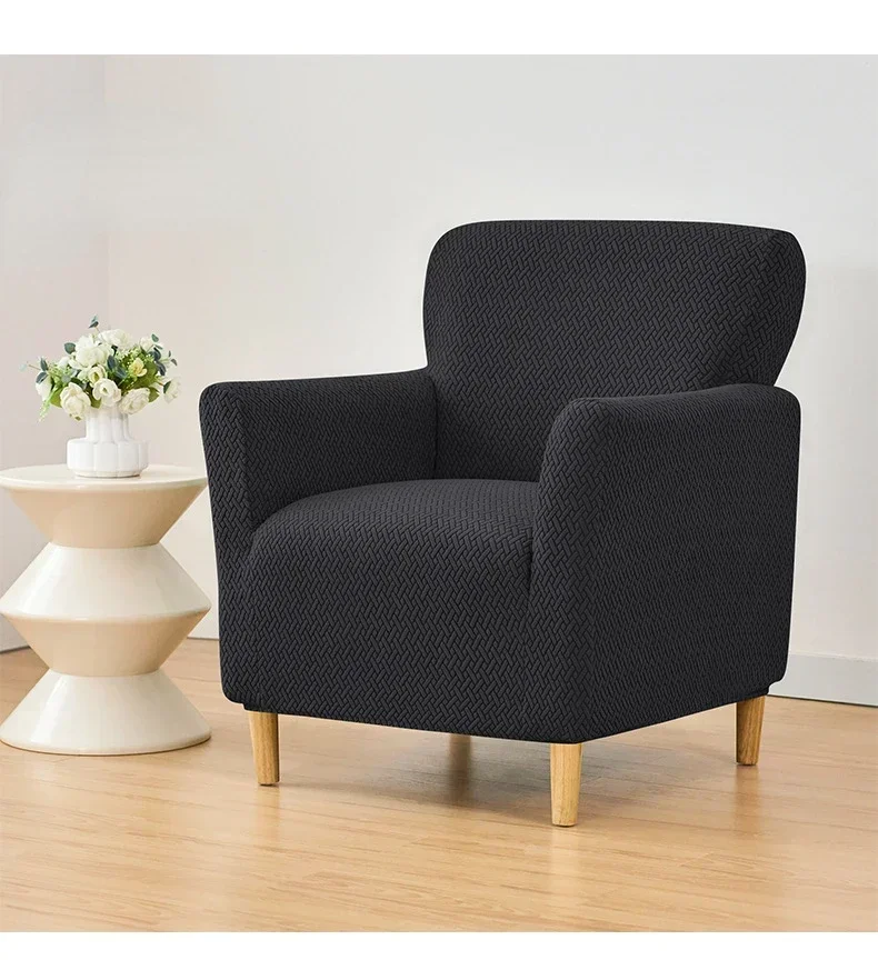 Jacquard Tub Sofa Cover Elastic Single Club Chair Slipcovers Stretch Spandex Armchair Covers for Bar Counter Living Room