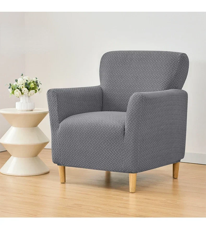 Jacquard Tub Sofa Cover Elastic Single Club Chair Slipcovers Stretch Spandex Armchair Covers for Bar Counter Living Room