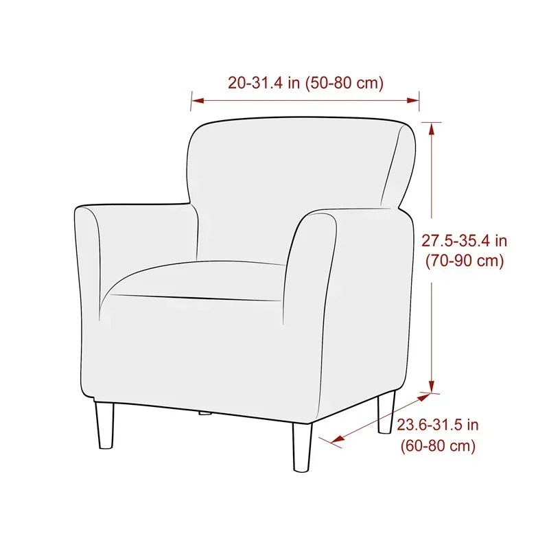 Jacquard Tub Sofa Cover Elastic Single Club Chair Slipcovers Stretch Spandex Armchair Covers for Bar Counter Living Room