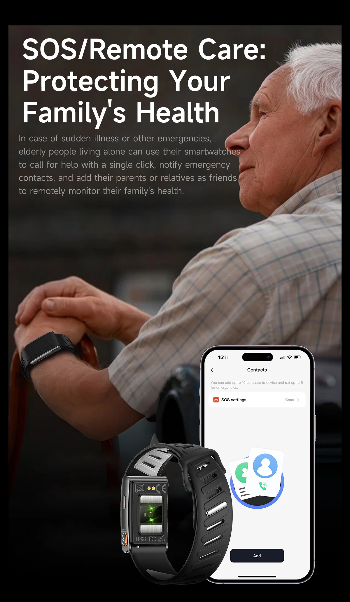 2026New Sport Fitness Tracker Smart Band Blood Oxygen Pressure Uric Acid Blood Lipid ECG Waterproof Smart Bracelet For Men Women