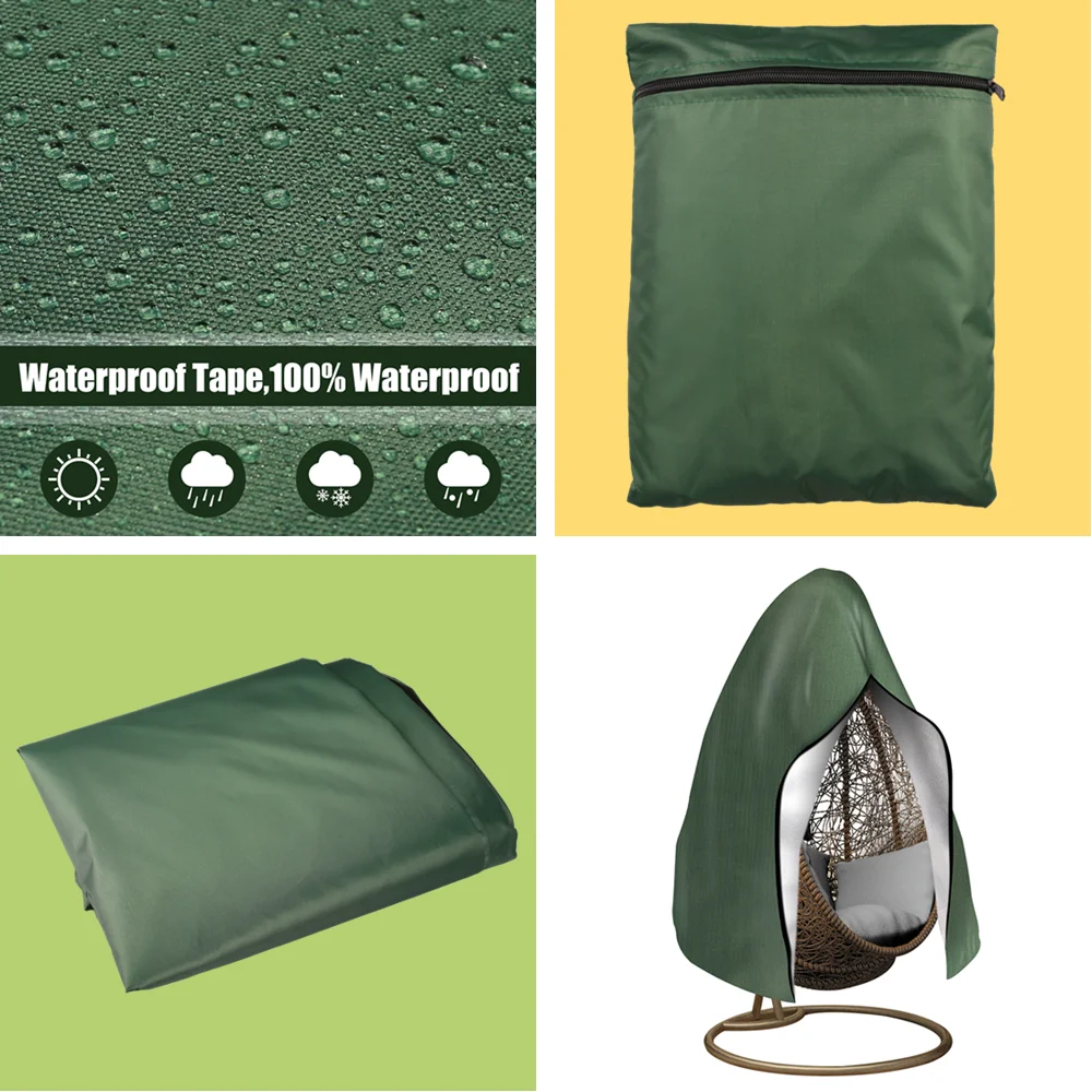 Patio Hanging Egg Chair Cover Waterproof 210D Heavy Duty Windproof Single/Double Swing Seat Chair Slipcover Garden Dust Protect