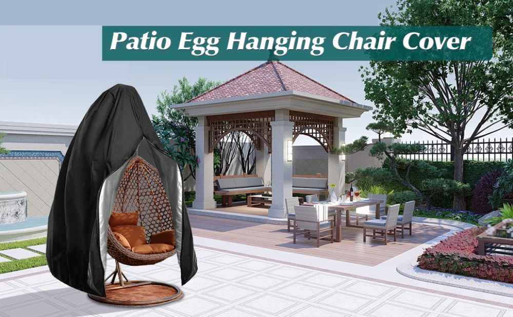 Patio Hanging Egg Chair Cover Waterproof 210D Heavy Duty Windproof Single/Double Swing Seat Chair Slipcover Garden Dust Protect