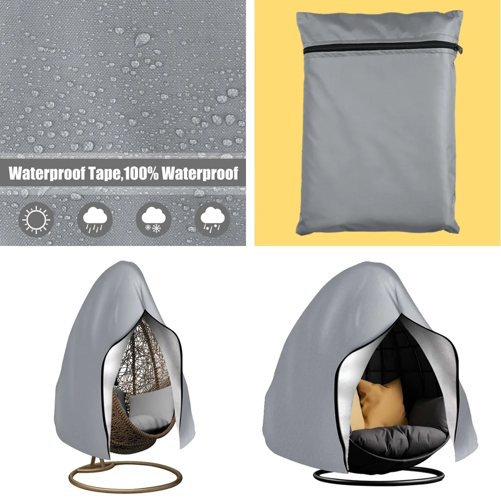 Patio Hanging Egg Chair Cover Waterproof 210D Heavy Duty Windproof Single/Double Swing Seat Chair Slipcover Garden Dust Protect