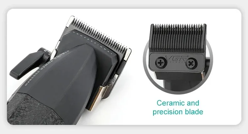 VGR Hair Trimmer Professional Hair Clippers Adjustable Hair Cutting Machine 9000 RPM Cordless Clippers and Trimmers Set V-640 S3