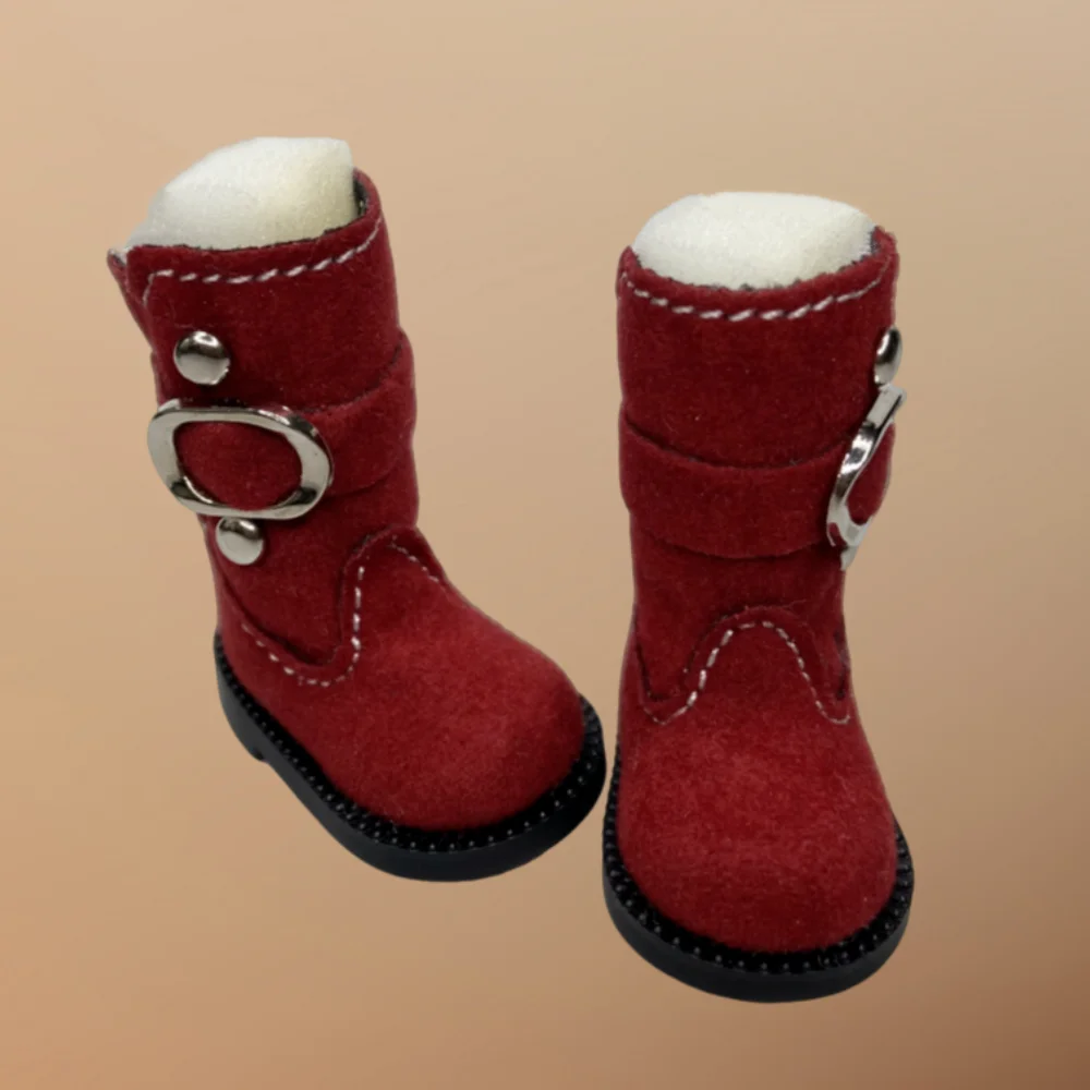 Tilda 3.6cm Doll Boots 1/6 Mini Leather Doll Shoes Designed for Blythe Azone 1:6 Doll Casual Puppet Shoes Accessories