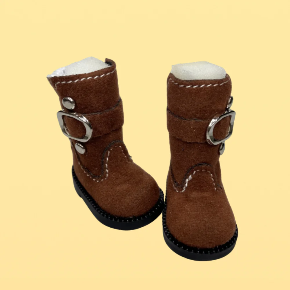 Tilda 3.6cm Doll Boots 1/6 Mini Leather Doll Shoes Designed for Blythe Azone 1:6 Doll Casual Puppet Shoes Accessories
