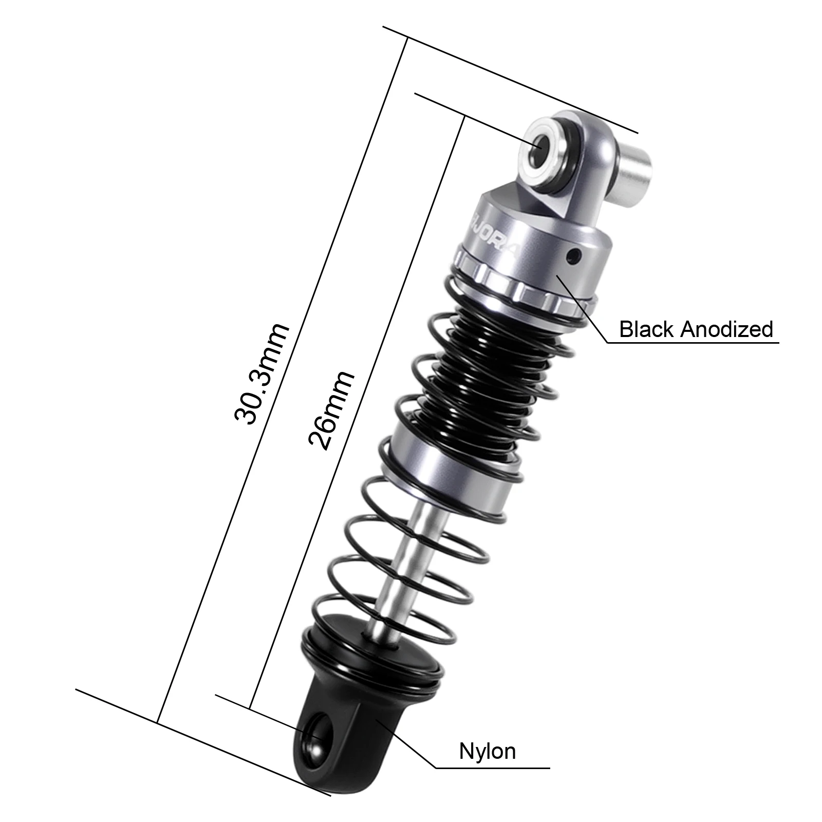 INJORA Aluminum 26mm Oil Shocks for 1/30 Axial SCX30