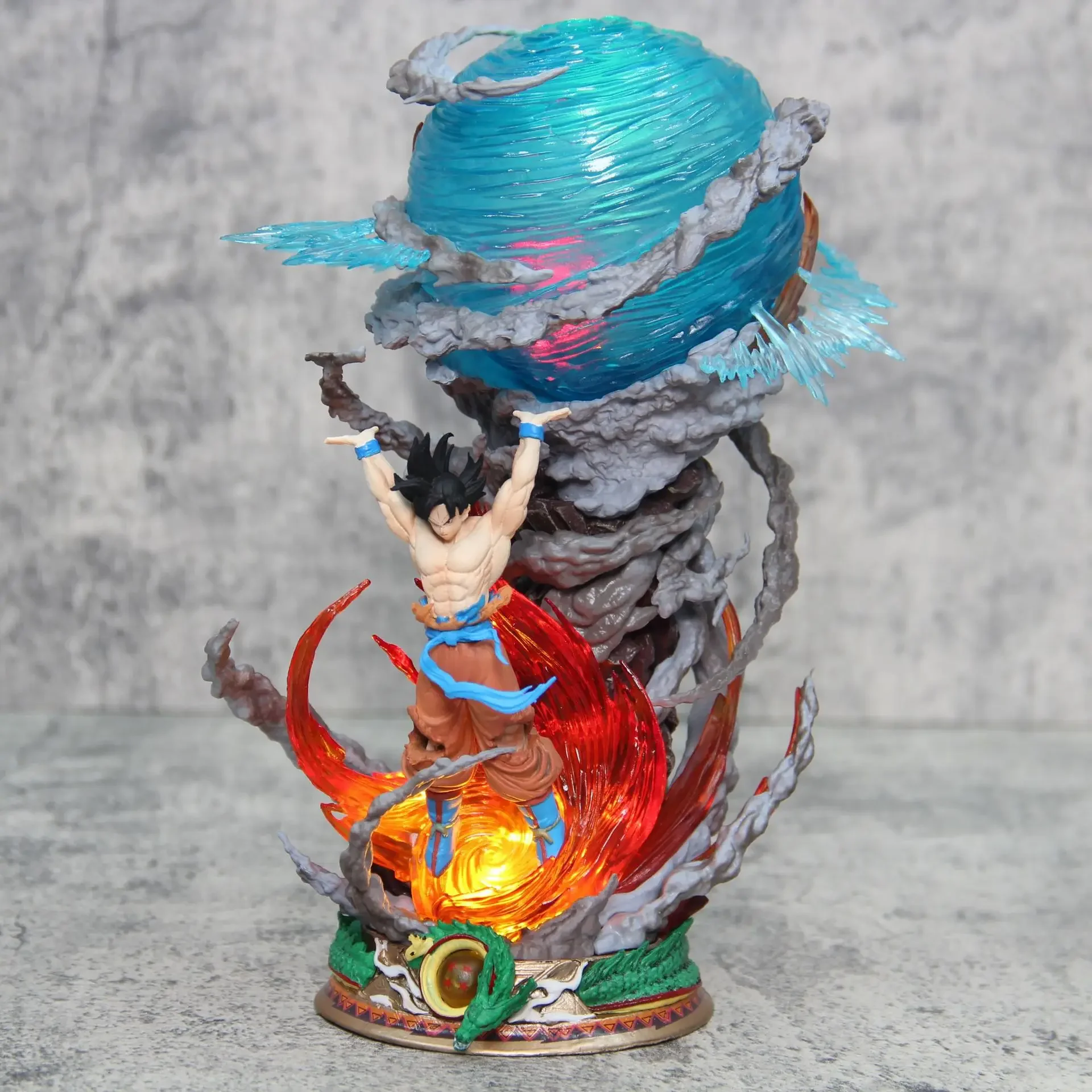 25cm Dragon Ball Figures Spirit Bomb Sou Goku Anime Figures Super Saiya Pvc Statue Doll Action Figure Model Collection Toys Gift