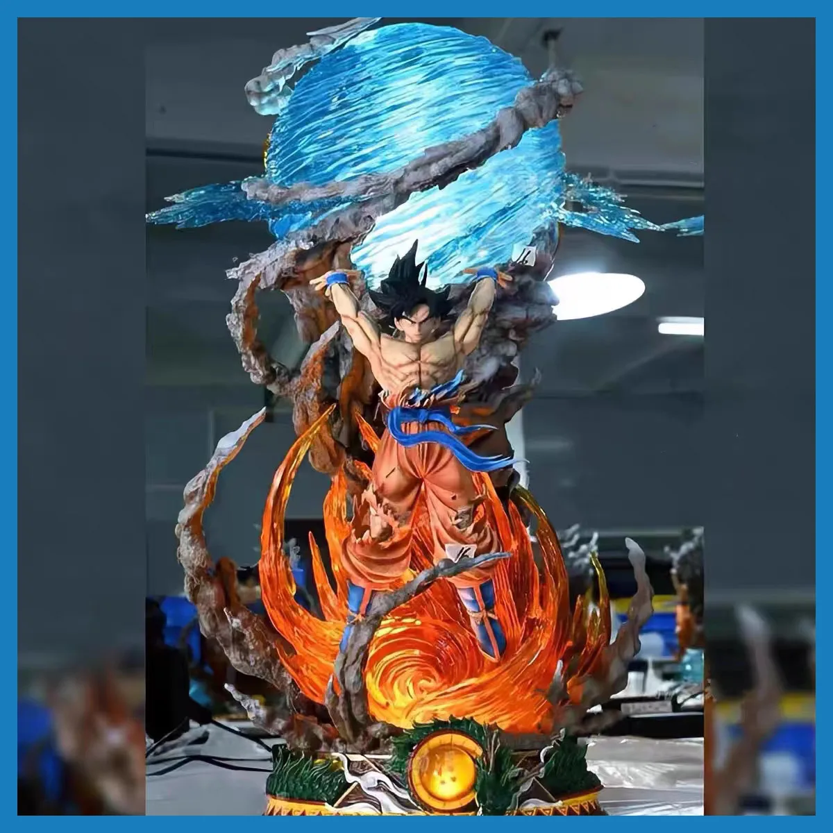 25cm Dragon Ball Figures Spirit Bomb Sou Goku Anime Figures Super Saiya Pvc Statue Doll Action Figure Model Collection Toys Gift