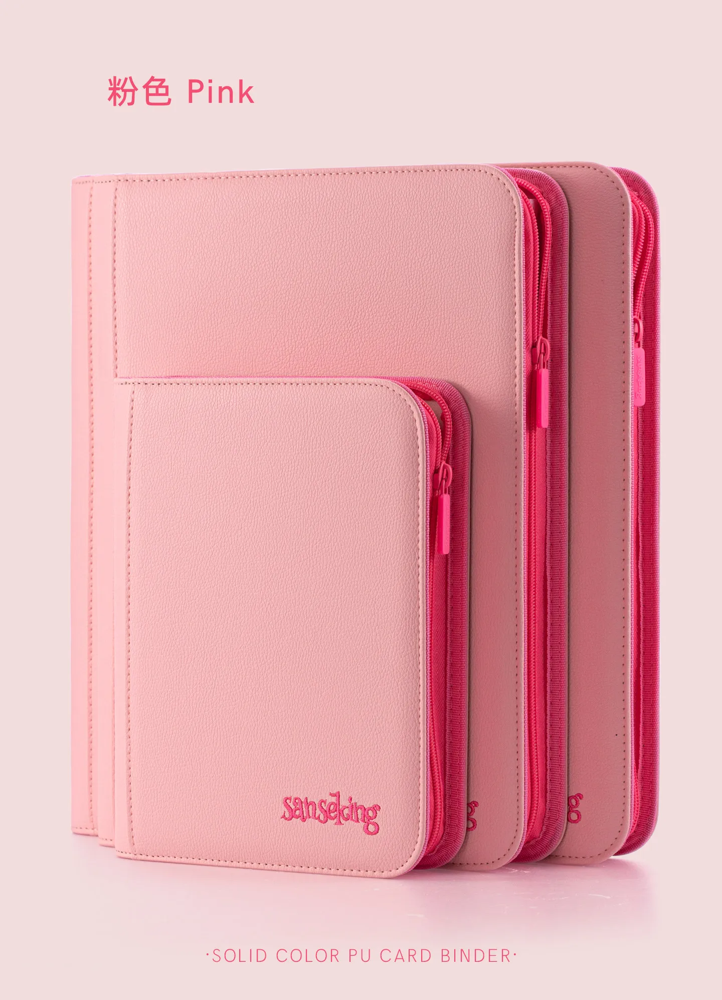 For Pokemon Premium Zipper 4/9/12 Pocket PU Card Binder Aesthetic Pink White Album for Pokemon Cards Game Collection Fan Photos