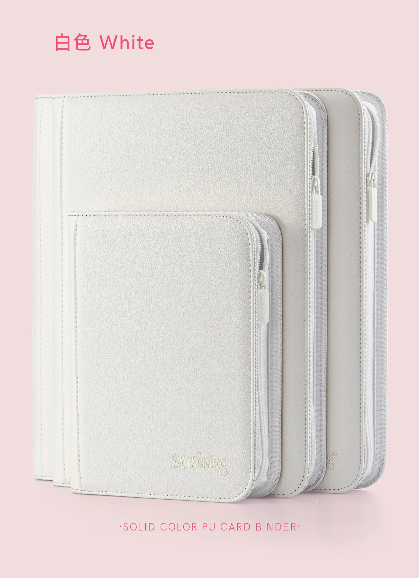 For Pokemon Premium Zipper 4/9/12 Pocket PU Card Binder Aesthetic Pink White Album for Pokemon Cards Game Collection Fan Photos