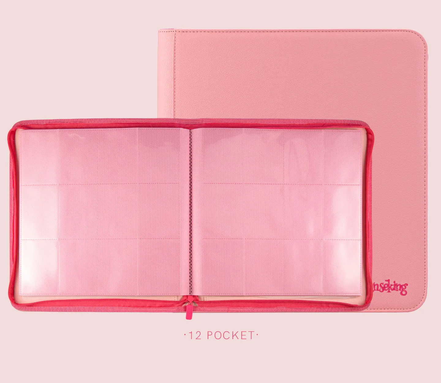 For Pokemon Premium Zipper 4/9/12 Pocket PU Card Binder Aesthetic Pink White Album for Pokemon Cards Game Collection Fan Photos