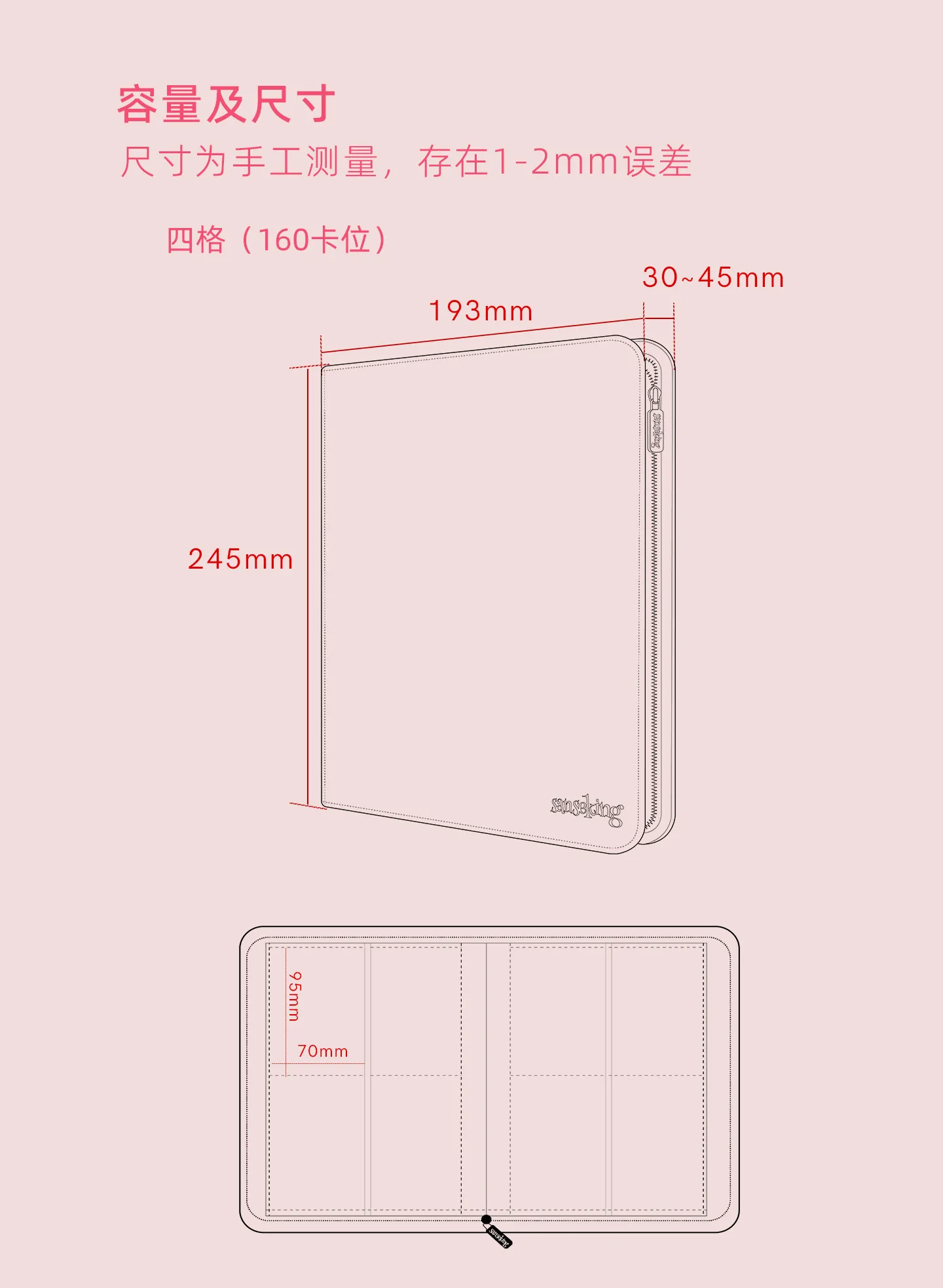 For Pokemon Premium Zipper 4/9/12 Pocket PU Card Binder Aesthetic Pink White Album for Pokemon Cards Game Collection Fan Photos
