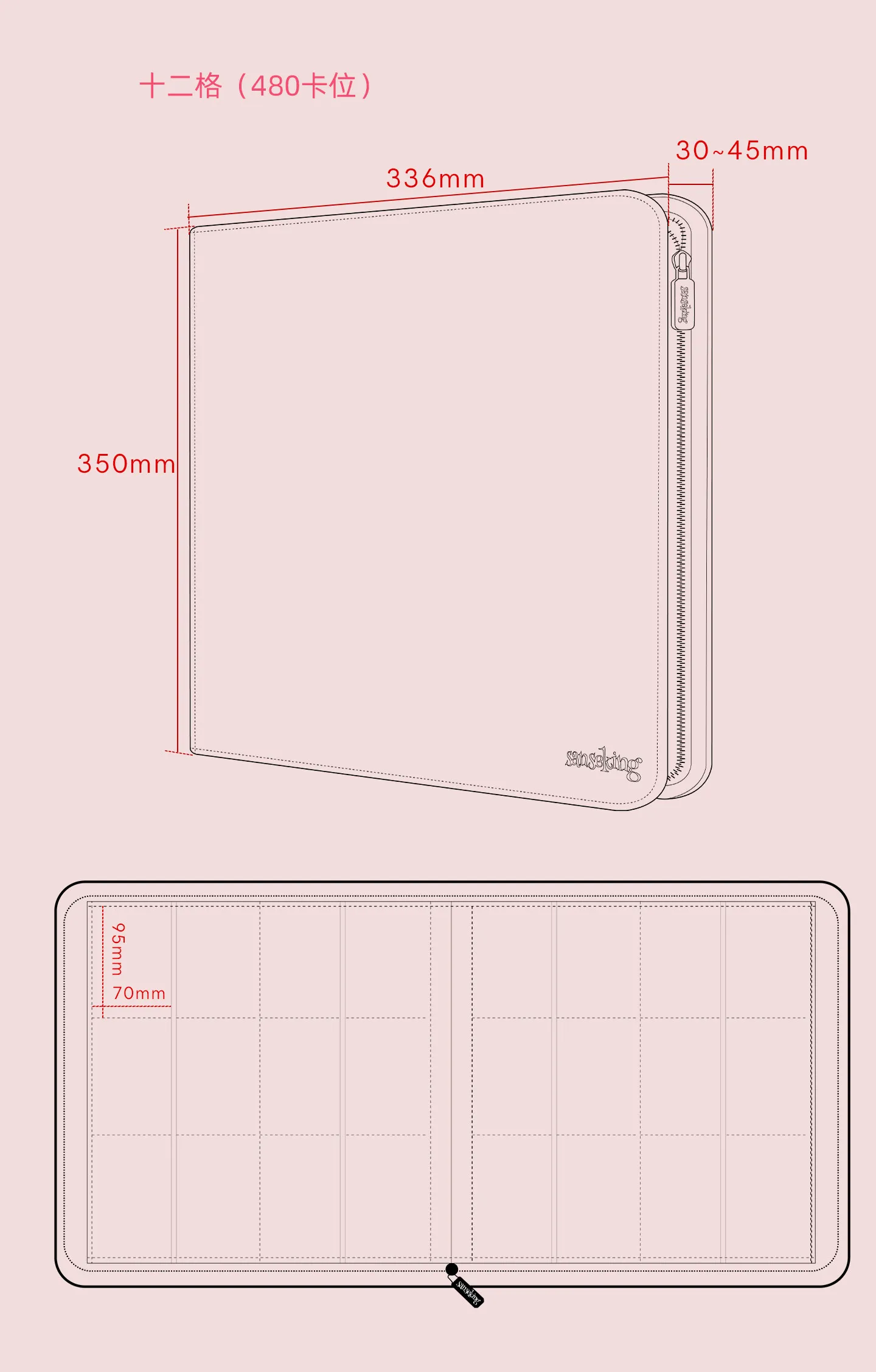 For Pokemon Premium Zipper 4/9/12 Pocket PU Card Binder Aesthetic Pink White Album for Pokemon Cards Game Collection Fan Photos