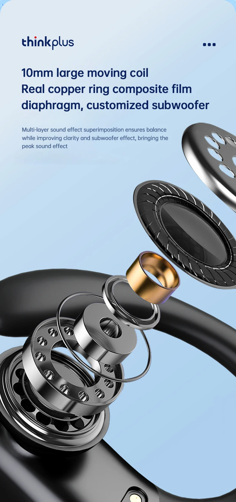 Original Lenovo XT80 Earhooks Sports Bluetooth Wireless Headsets with Mic,LED Power Display,ENC,Hifi Stereo Sound Gaming Headset