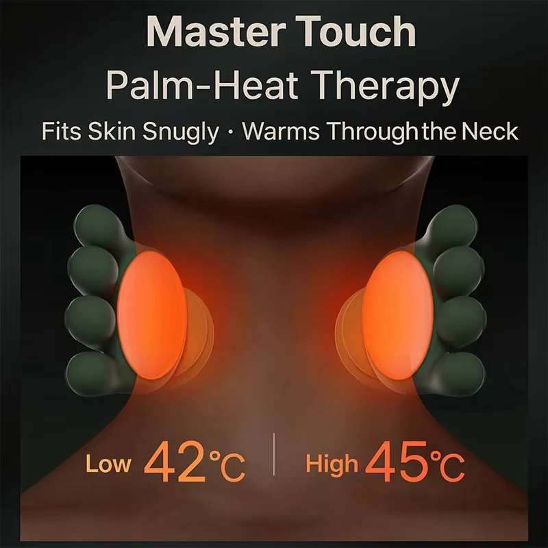 Wireless Neck Cervical Trapezius Kneading Massage Shawl 4D Bionic Finger Neck Shoulder Massager Brushless Motor Neck Masajeador