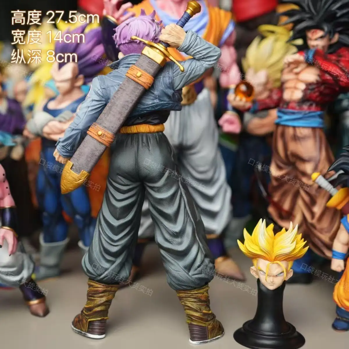 Dragon Ball Z Trunks Figure Replace Heads Super Saiyan Future Trunks Figurine Action Figures Pvc Statue Collectible Model Toys
