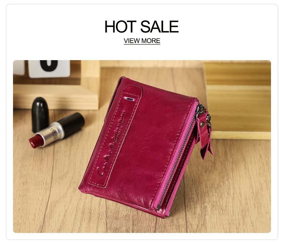 CONTACT'S HOT Genuine Crazy Horse Cowhide Leather Men Wallet Short Coin Purse Small Vintage Wallets Brand High Quality Designer
