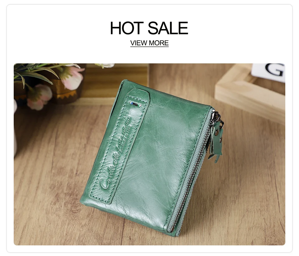CONTACT'S HOT Genuine Crazy Horse Cowhide Leather Men Wallet Short Coin Purse Small Vintage Wallets Brand High Quality Designer