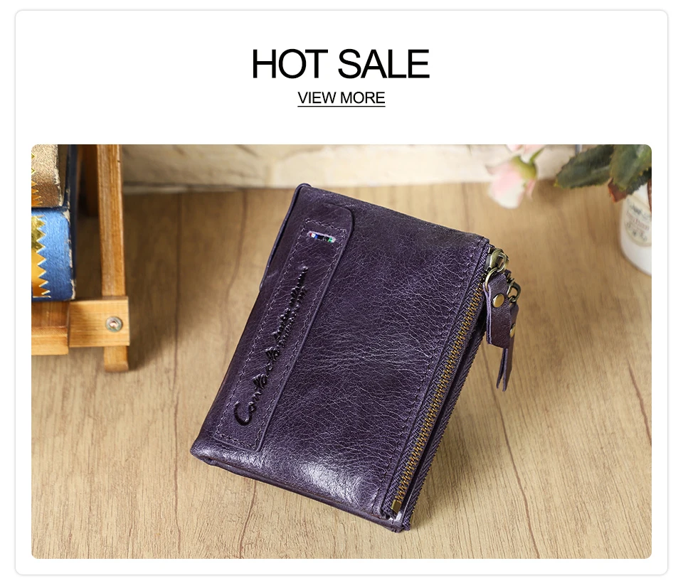 CONTACT'S HOT Genuine Crazy Horse Cowhide Leather Men Wallet Short Coin Purse Small Vintage Wallets Brand High Quality Designer