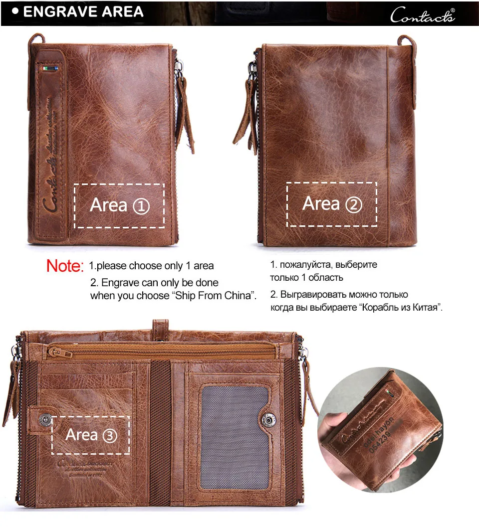 CONTACT'S HOT Genuine Crazy Horse Cowhide Leather Men Wallet Short Coin Purse Small Vintage Wallets Brand High Quality Designer
