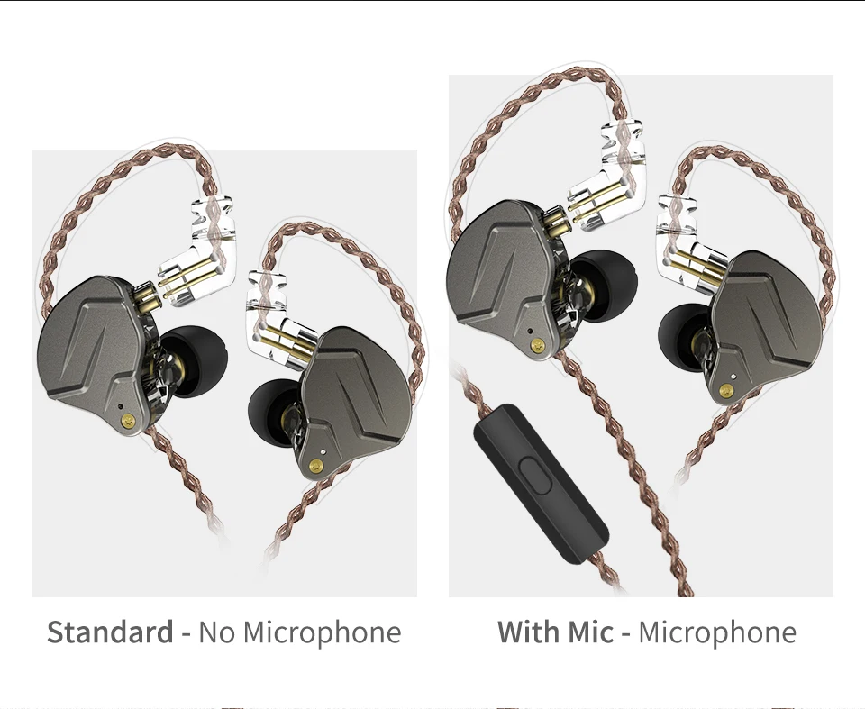 KZ ZSN Pro 1BA+1DD Hybrid technology HIFI Bass Earbuds Metal In Ear Earphones Bluetooth Headphone Sport Noise Cancelling Headset