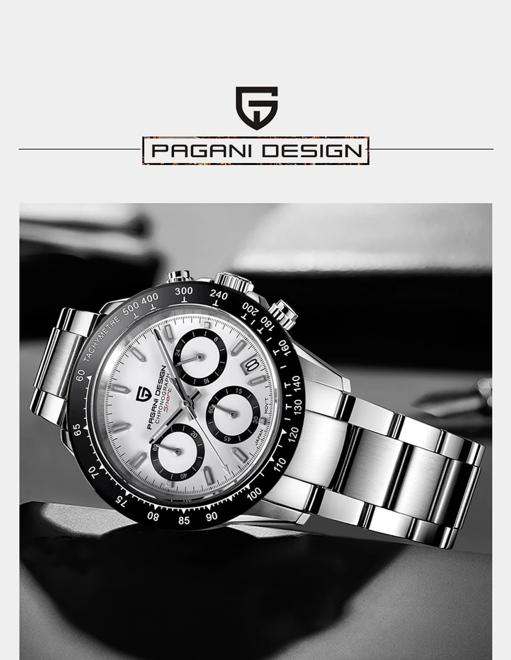 2026 New PAGANI DESIGN Brand Luxury Quartz Watch Sapphire Waterproof Luminous Men Watch Japan VK63 Movt All Steel Chronograph
