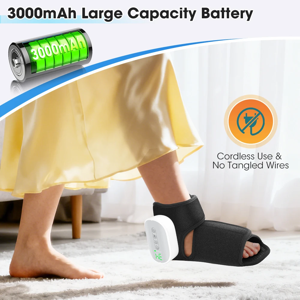 Wireless Air Pressure Foot Ankle Massager,Electric Heating Airbag Compression Ankle Massage,Plantar Fascia Foot Muscle Relax