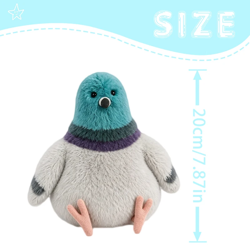 20cm Chubby Pigeon Plushie Skin-friendly Soft Companion Doll Headboard Decoration Item Plush Toys Occasions Gifts For Children