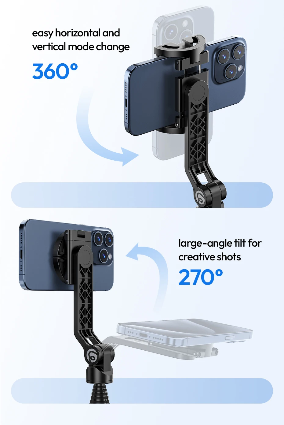 Ulanzi TT88 Overhead Selfie Stick 1.44M with MagSafe Clamp Photograph Tripod for Phone Livestreaming Vlog with Remote Control Double Cold Shoe Remote Controller Light Desktop Shoot Mantis Bracket