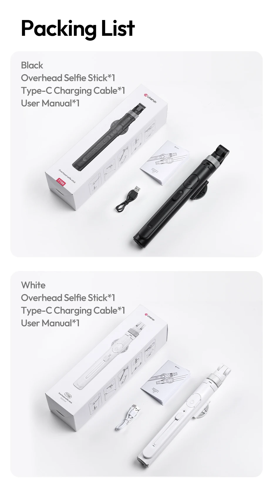 Ulanzi TT88 Overhead Selfie Stick 1.44M with MagSafe Clamp Photograph Tripod for Phone Livestreaming Vlog with Remote Control Double Cold Shoe Remote Controller Light Desktop Shoot Mantis Bracket