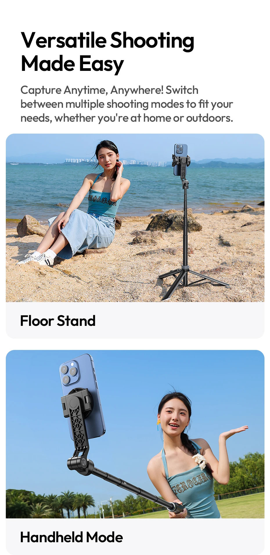 Ulanzi TT88 Overhead Selfie Stick 1.44M with MagSafe Clamp Photograph Tripod for Phone Livestreaming Vlog with Remote Control Double Cold Shoe Remote Controller Light Desktop Shoot Mantis Bracket