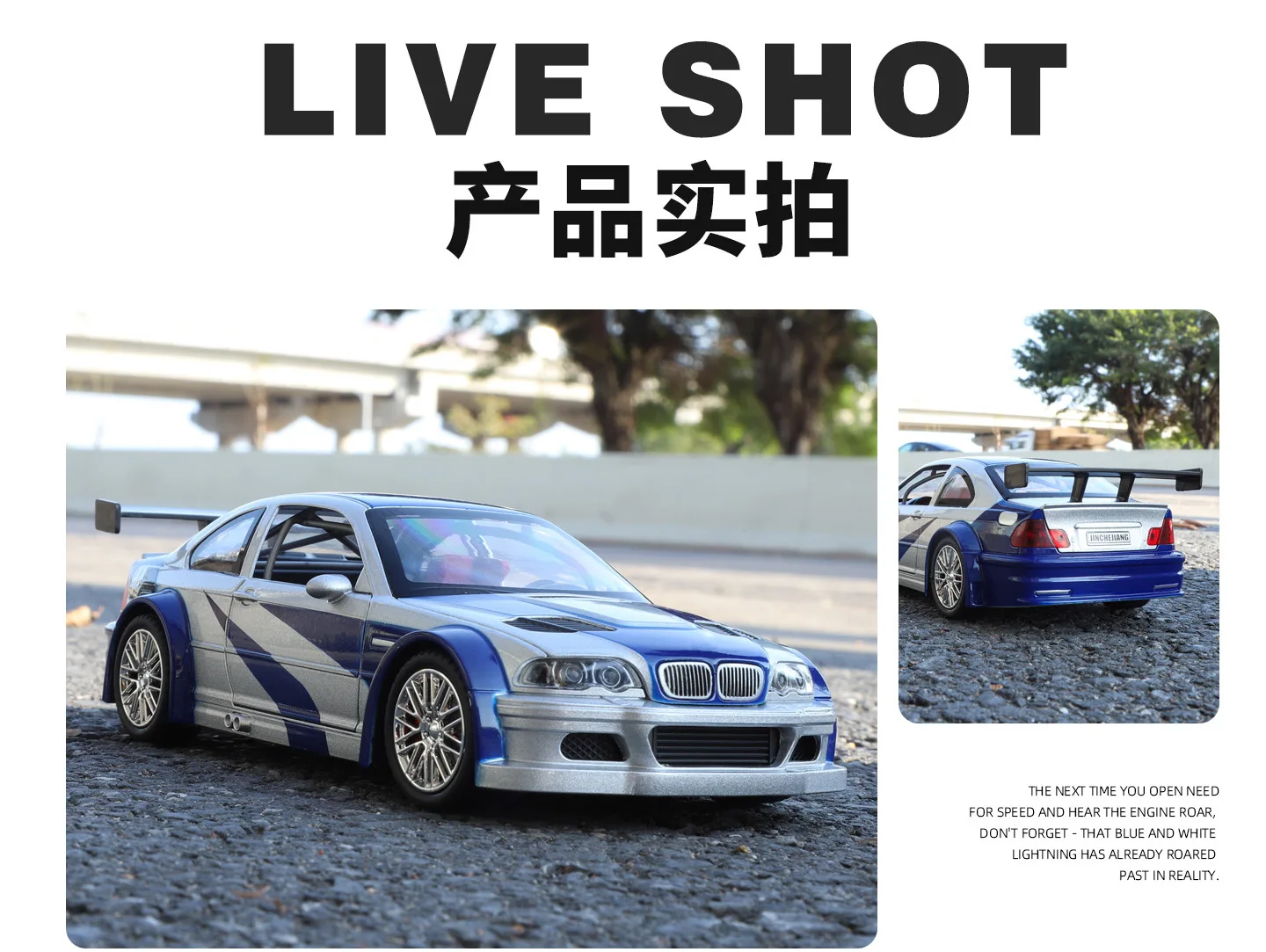 1:24 M3 GTR E46 Alloy Diecast Racing Car Model,Toy for Kids Play, Adult Collectible Ornament, Ideal Birthday Gift
