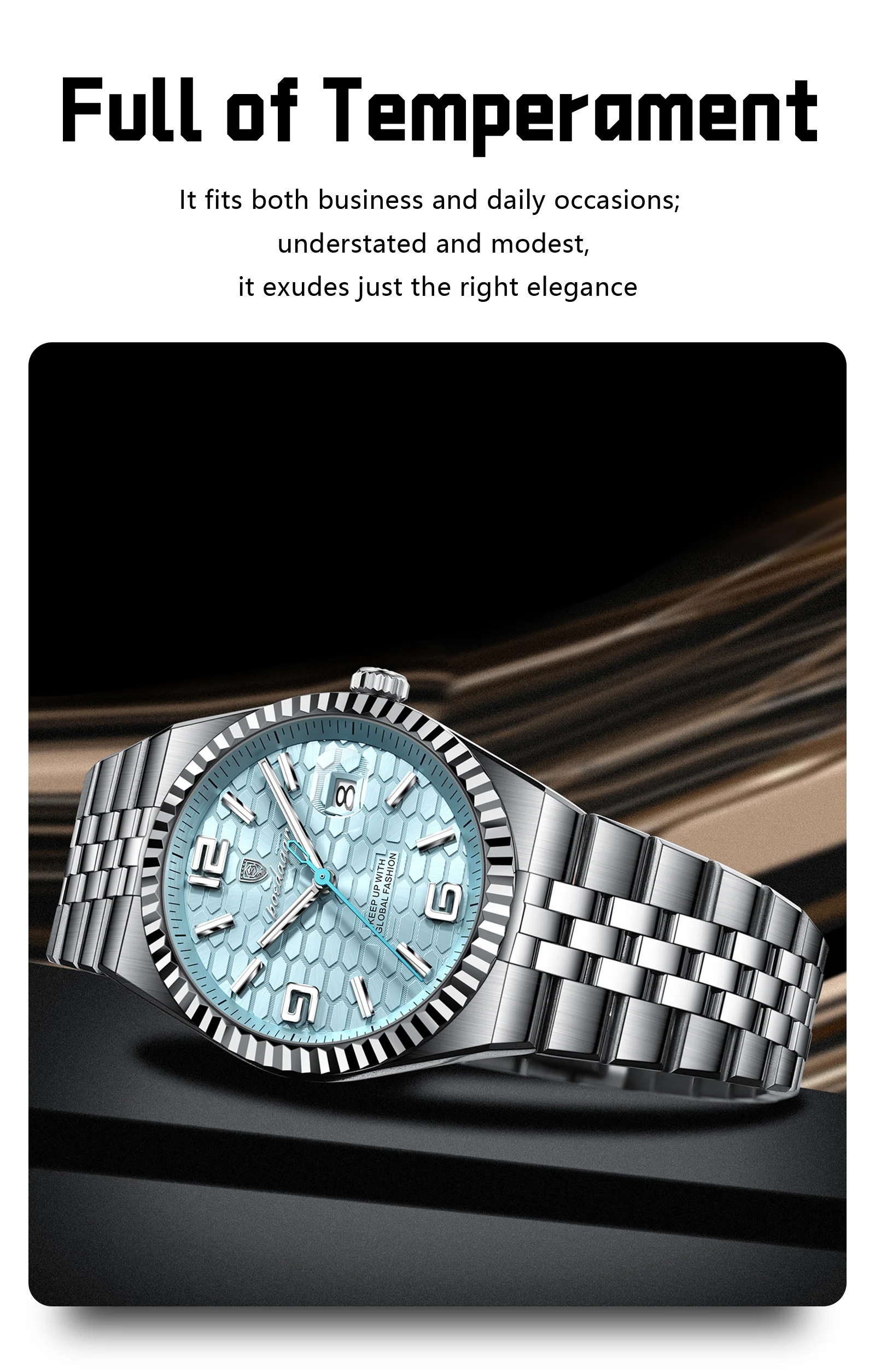 POEDAGAR Top Quartz Men Wristwatch Waterproof Stainless Steel Luminous Man Watch Date Fashion Exquisite Men's Watches Male Reloj