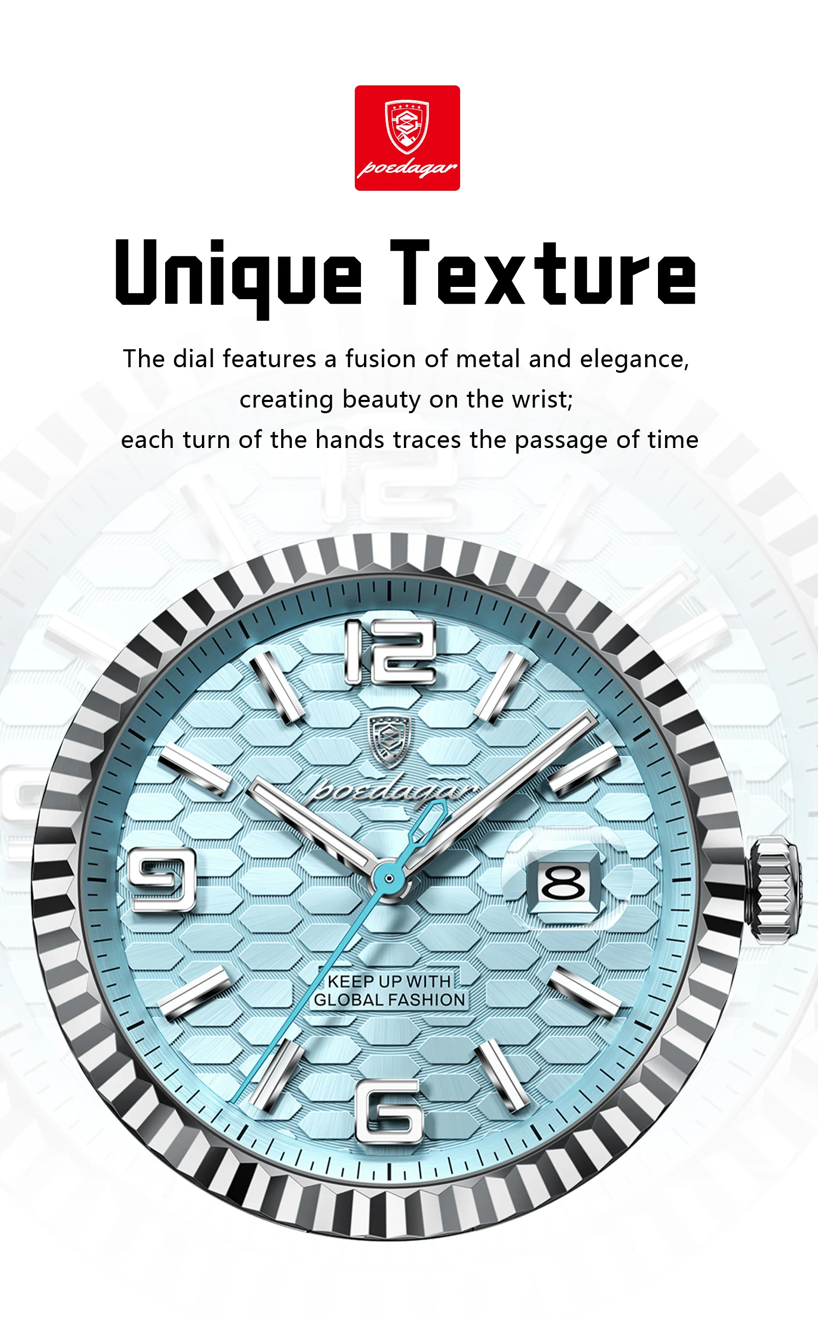 POEDAGAR Top Quartz Men Wristwatch Waterproof Stainless Steel Luminous Man Watch Date Fashion Exquisite Men's Watches Male Reloj