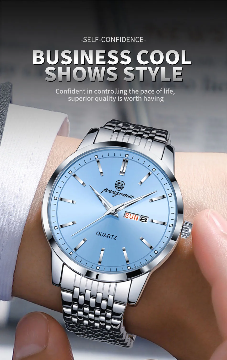 2026 New Top Brand Luxury Man Wristwatch Waterproof Luminous Date Men Watches Stainless Steel Quartz 43mm Men's Watch Male Reloj