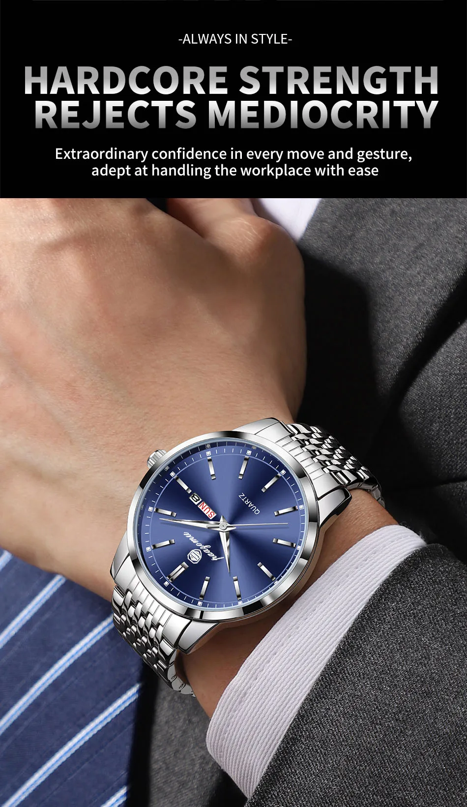 2026 New Top Brand Luxury Man Wristwatch Waterproof Luminous Date Men Watches Stainless Steel Quartz 43mm Men's Watch Male Reloj