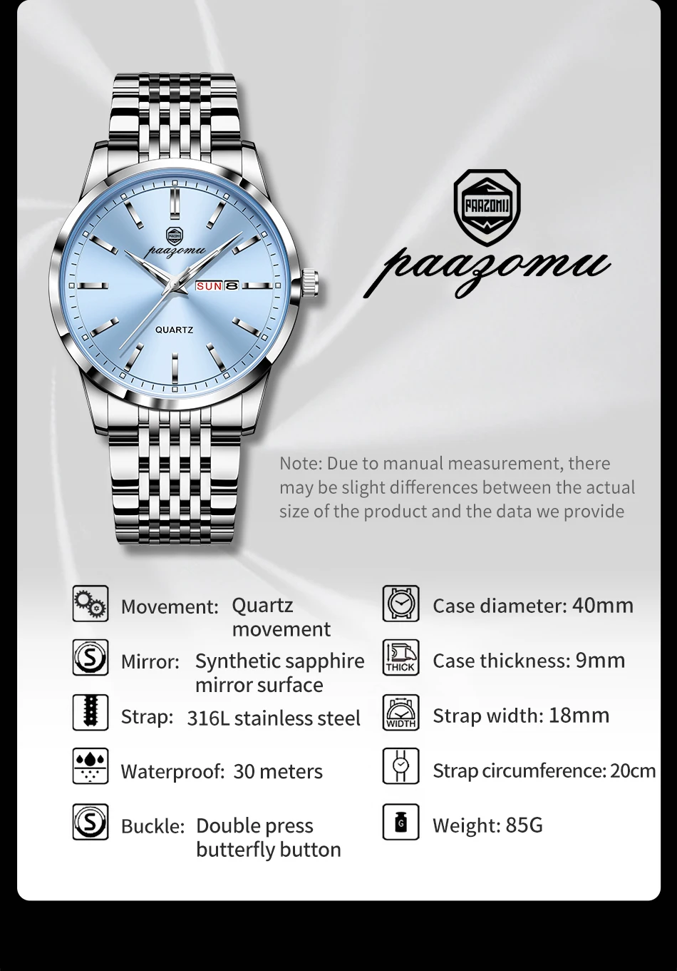 2026 New Top Brand Luxury Man Wristwatch Waterproof Luminous Date Men Watches Stainless Steel Quartz 43mm Men's Watch Male Reloj