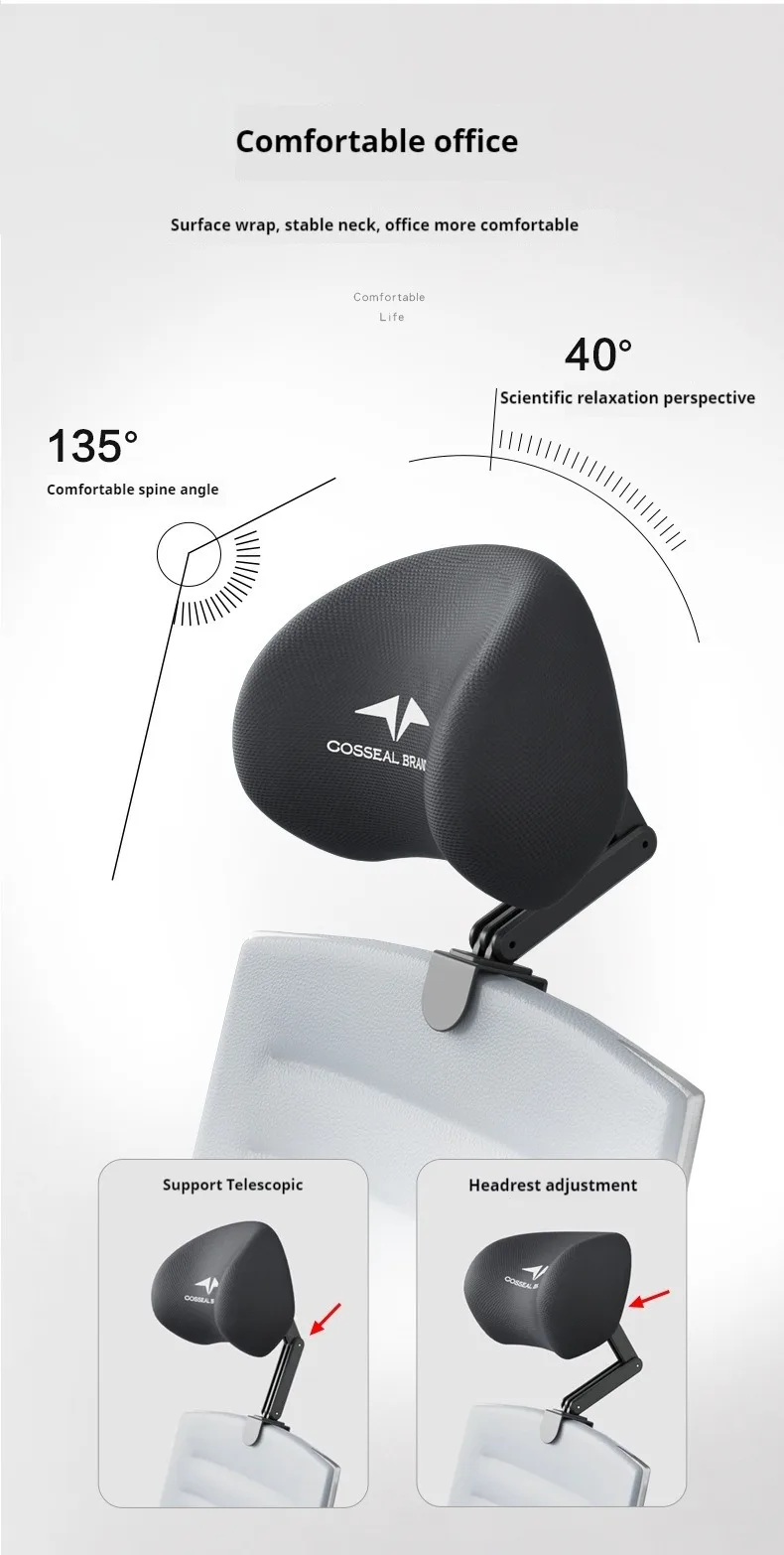 Chair Headrest Universal Ergonomic Office Chair Head Pillow Adjustable Support Cushion for Work Home School