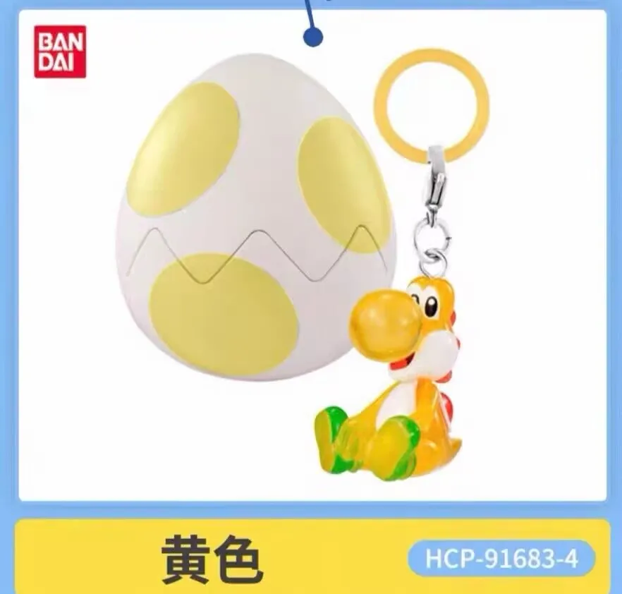 Bandai Gashapon Yoshi Super Mario Pendant Colorful Collectible Transparent Anime Figure Collection For Adult Hobby Collectors
