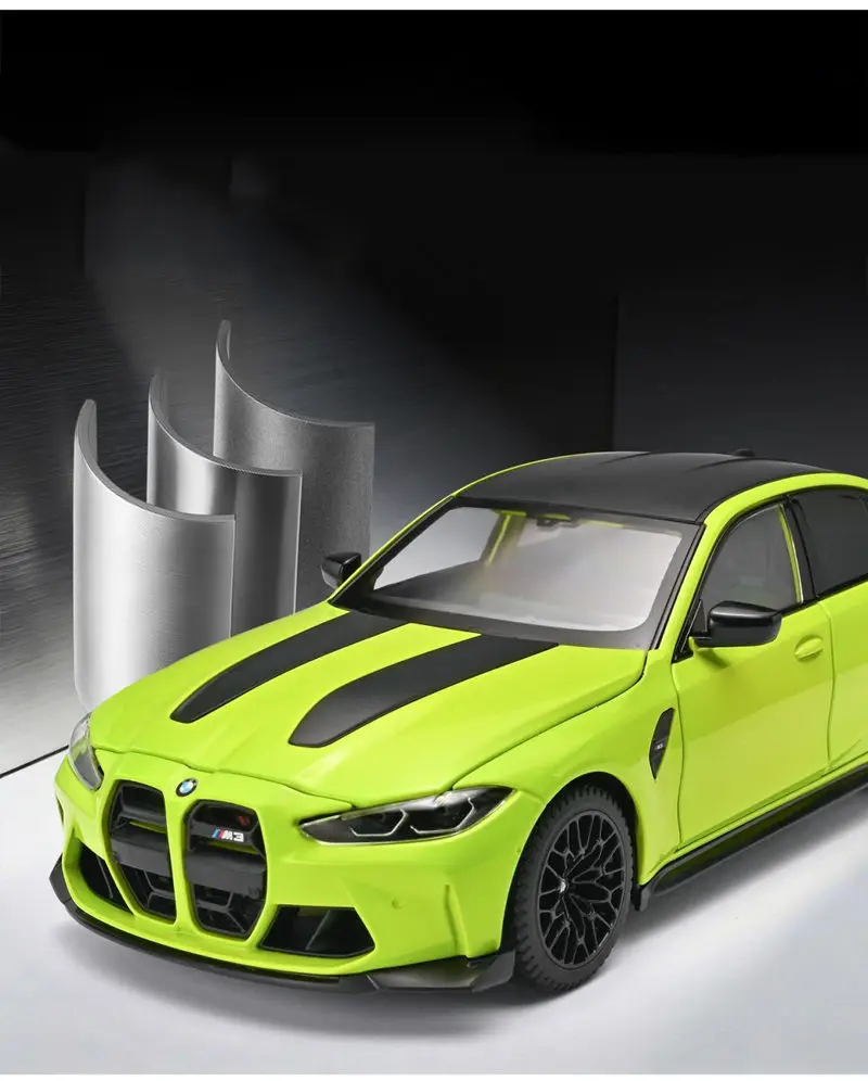 1:24 BMW M3 G80 Coupe Alloy Sports Car Model Diecasts Metal Racing Car Vehicles Model High Simulation Sound and Light Kids Gifts