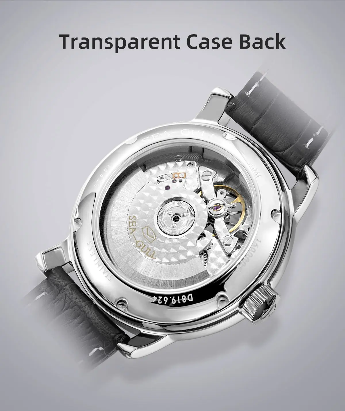 2026 New Seagull Men's Watch Automatic Mechanical Wristwatch Multi-Function Hollow Flywheel Business Simple Watch D819.622