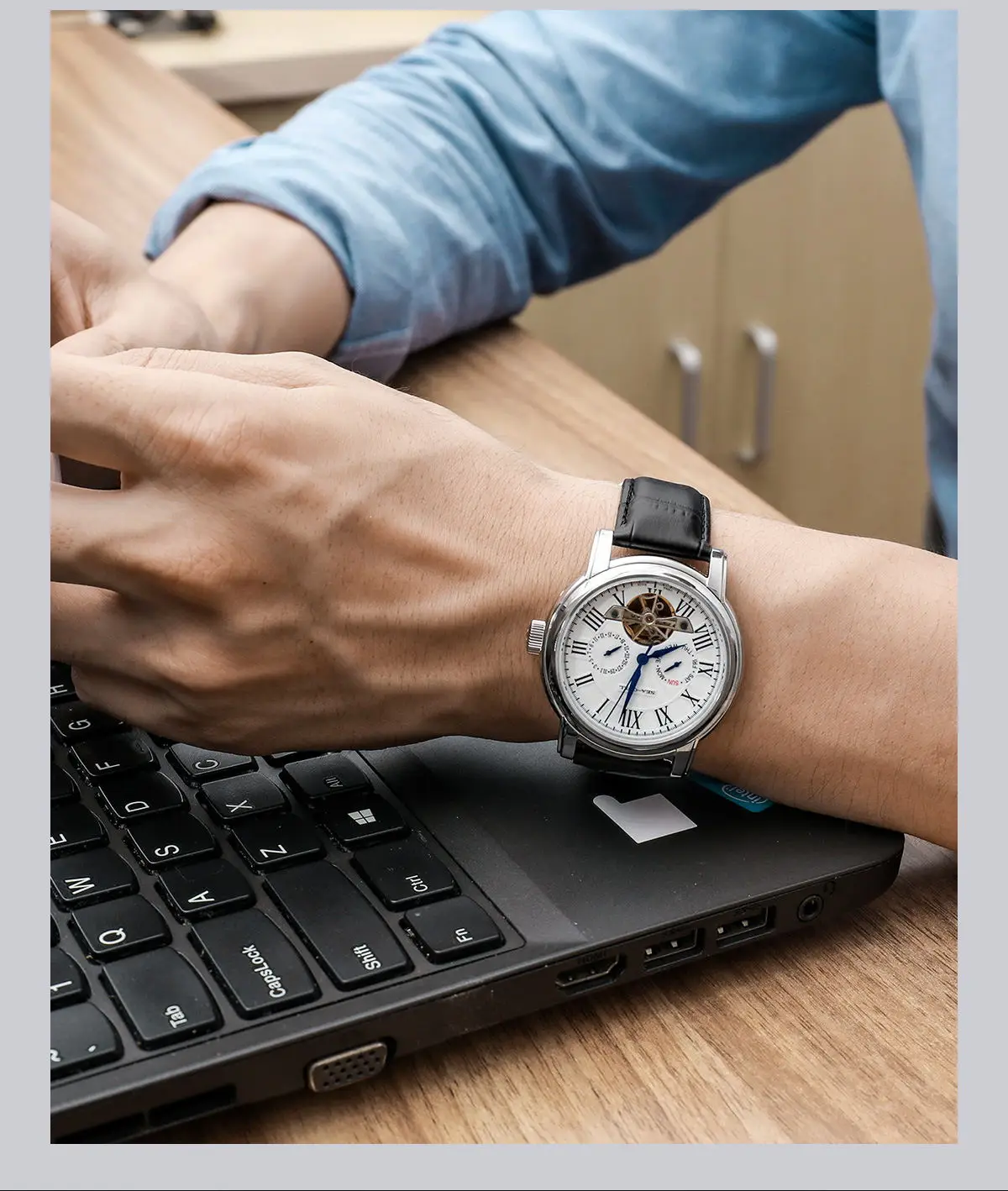 2026 New Seagull Men's Watch Automatic Mechanical Wristwatch Multi-Function Hollow Flywheel Business Simple Watch D819.622