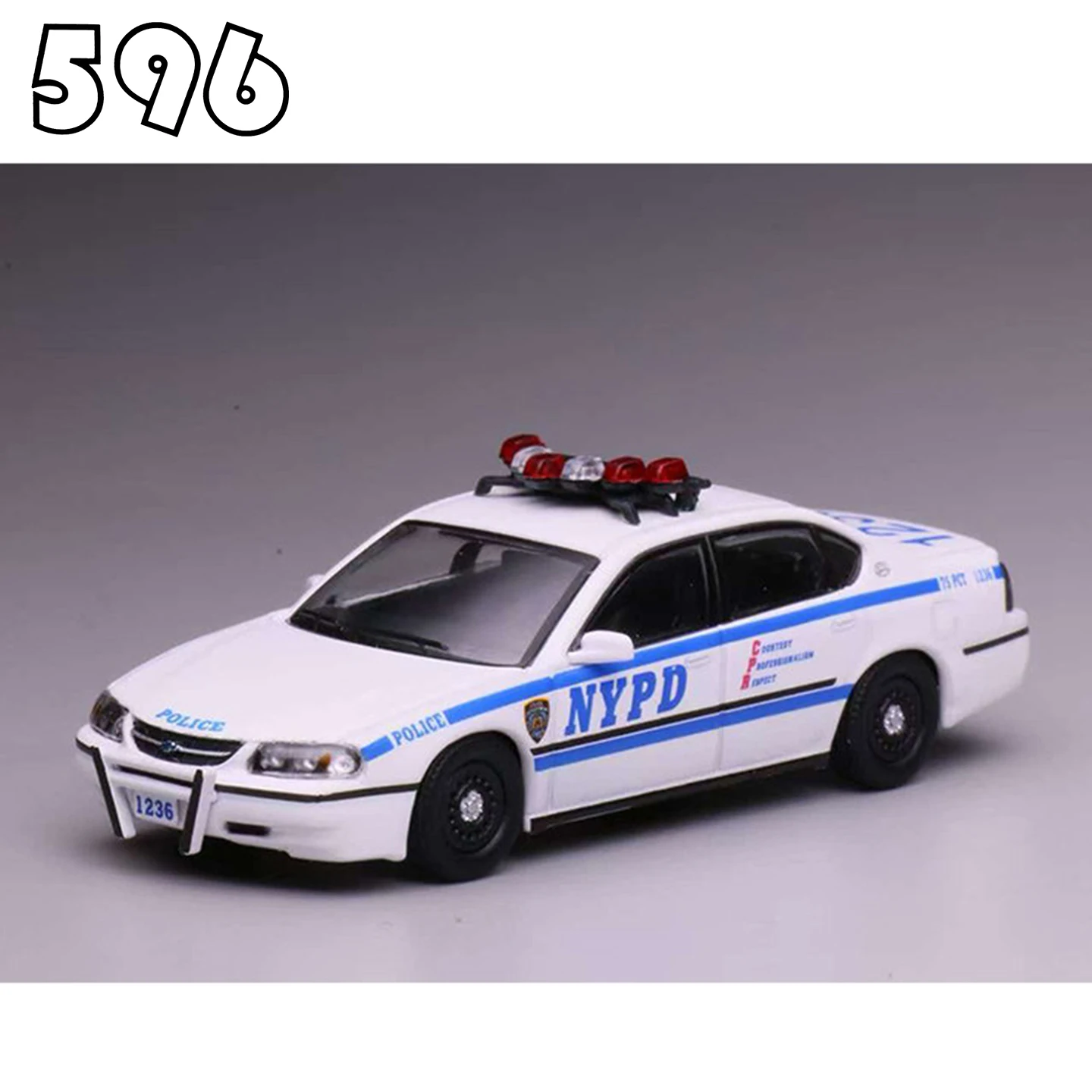 596 1/64 Chevrolet Impala - The Prototype of American Plainclothes Police NYPD Car Alloy Diecast Metal Model Kids Toys Boys