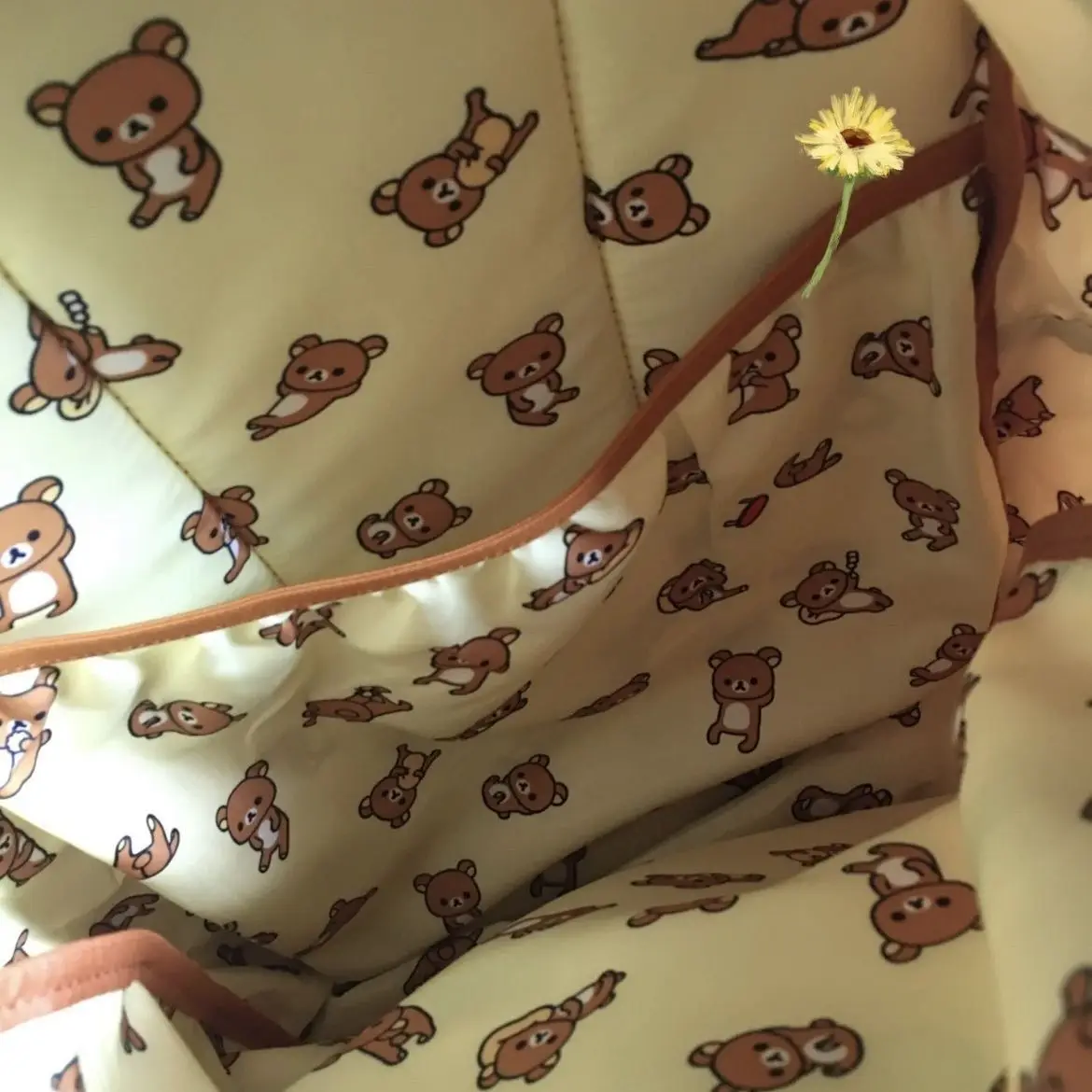 New Cartoon Rilakkumas Backpack Korilakkuma Embroidery Waterproof Nylon Backbag Large Capacity Girls Boys Student School Bag