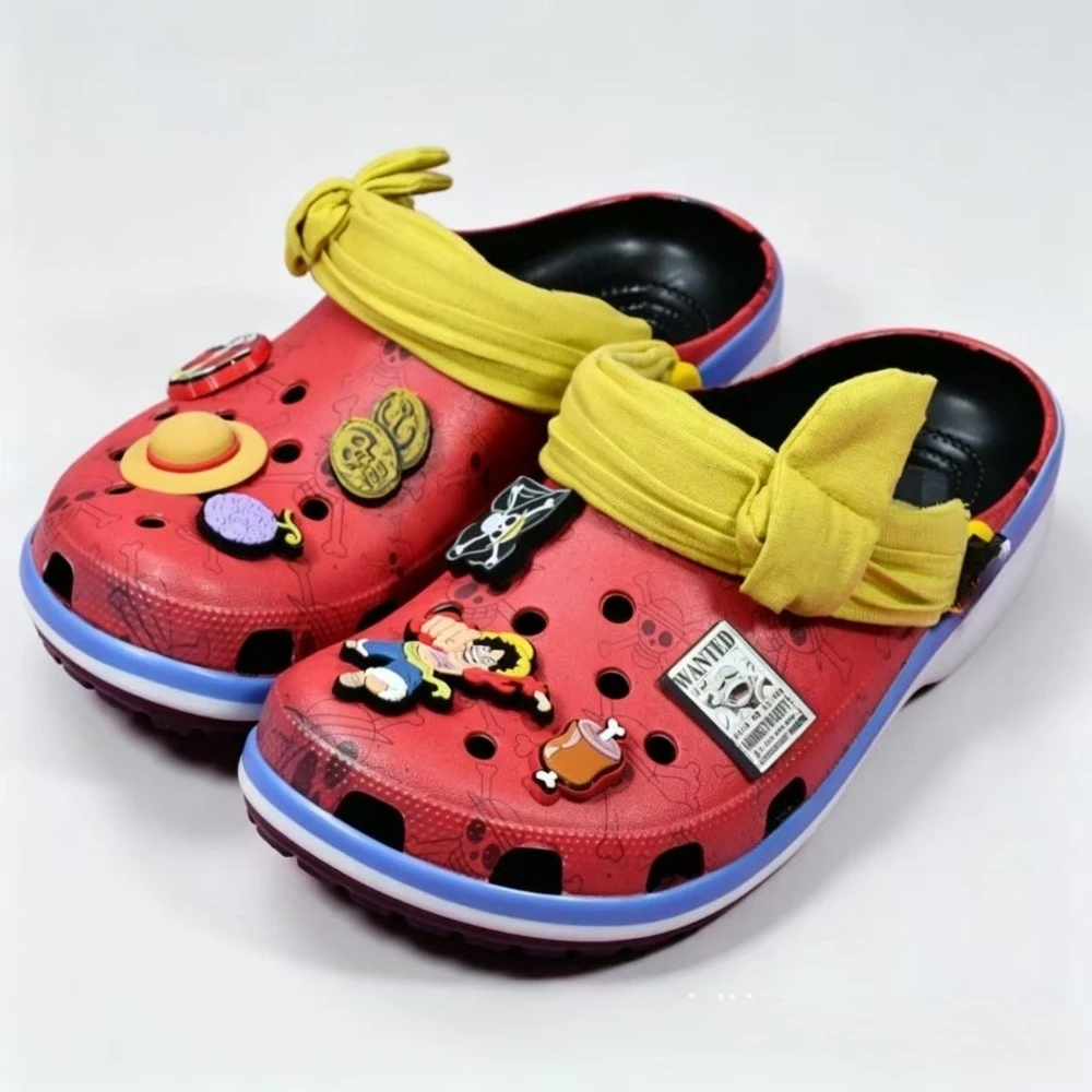 Anime ONE PIECE Luffy Slippers Outdoor Travel Beach Sandals Men Non-Slip Home Shoes Slipper Chopper Cartoon Sasuke Cave Shoes