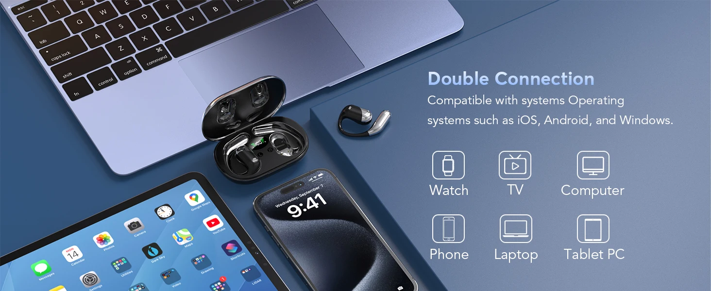 Q16H3 Bluetooth V6.1 AI Translation Earphones OWS Sport Headphone Comfortable Ultra-light Earhook Wireless Headphone with Mic