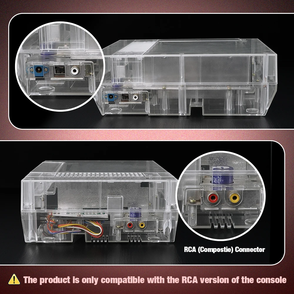 Bitfunx Transparent Game Console Replacement Shell Protective Housing Accessories For NES Nintendo Entertainment System Console