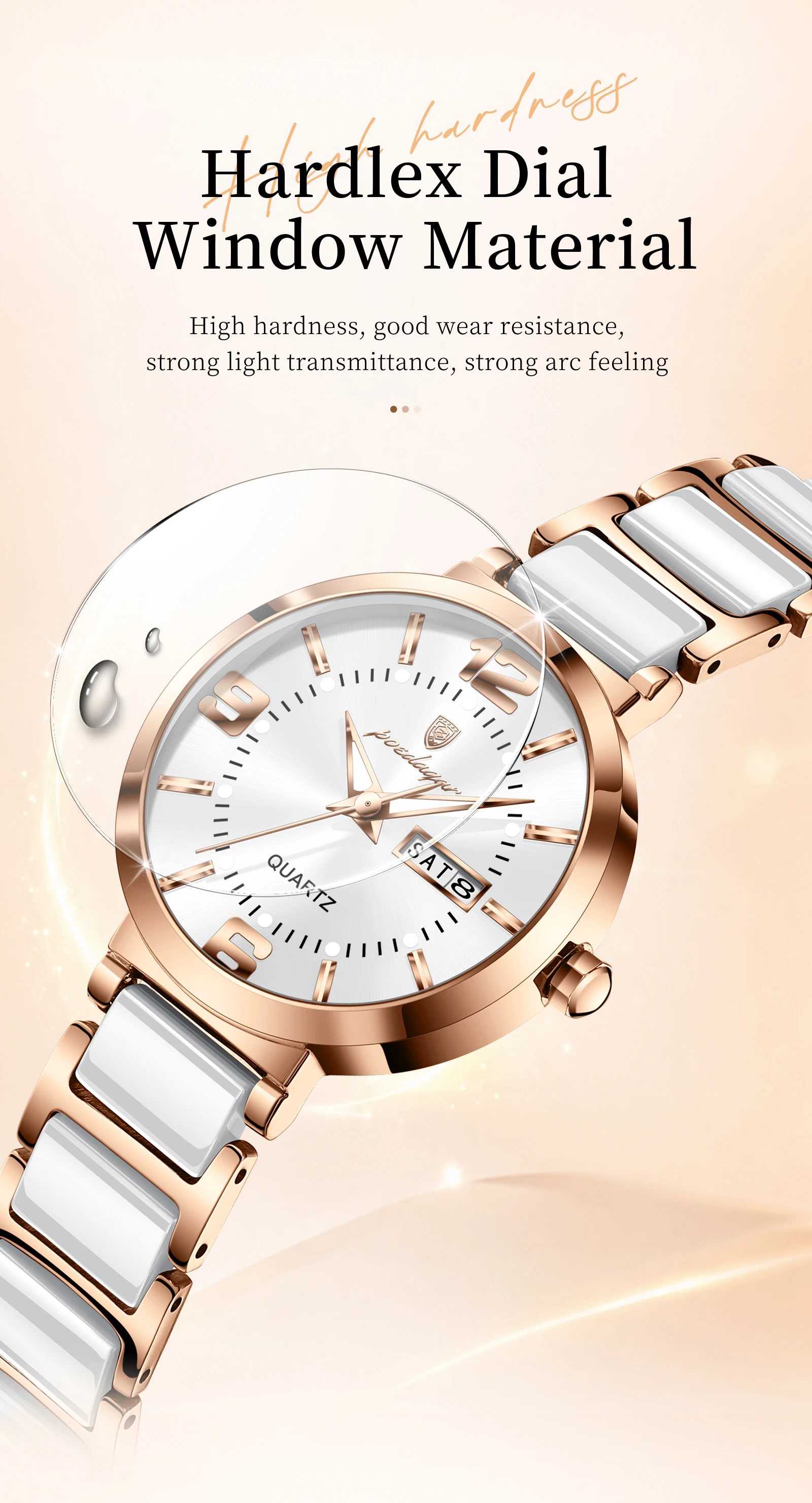 POEDAGAR Top Original Woman Clock Waterproof Quartz Elegant Ladies Wristwatch Stainless Steel Week Date Fashion Women's Watches