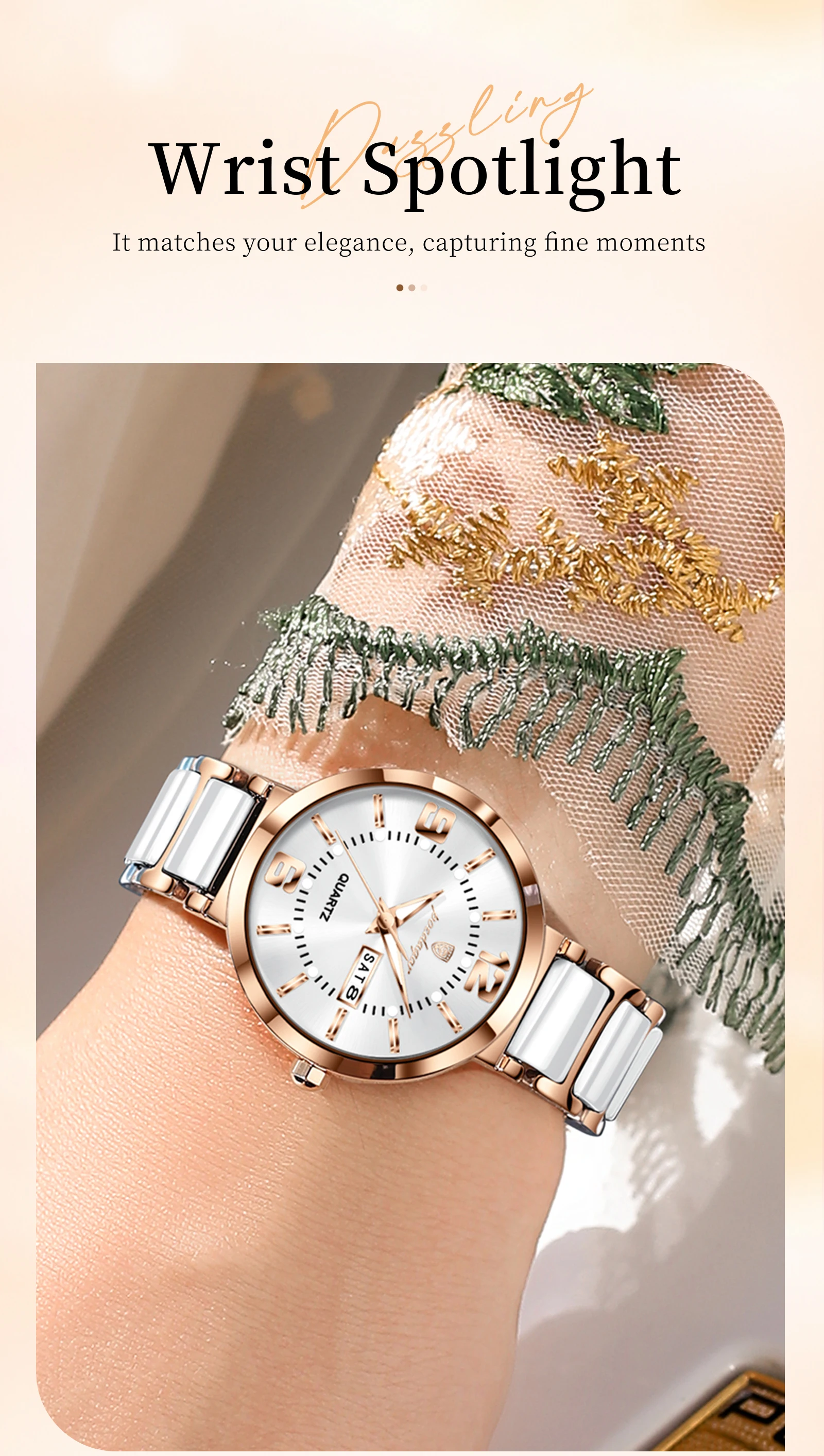 POEDAGAR Top Original Woman Clock Waterproof Quartz Elegant Ladies Wristwatch Stainless Steel Week Date Fashion Women's Watches